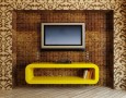 How to Set Up and Arrange A Living Room: wall murals for living room with modern wall sheving under the lcd tv
