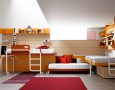 Inspiring bedroom design for twin children: loft beds with desks for twin children bedroom design idea