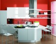 Kitchen Design for Small Home with Modern and Minimalist Style: red and white kitchen photos for a small house with bright nuance