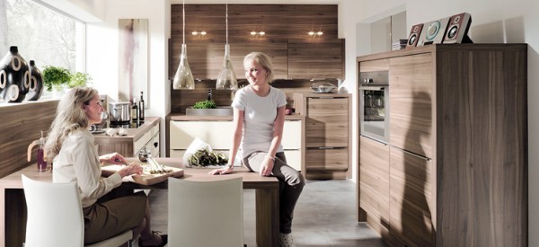 : Small Country Kitchen Design With Wooden Kitchen Storage