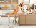 Kitchen Design for Small Home with Modern and Minimalist Style: small kitchen decor ideas with transparent cabinet and dining table for 6