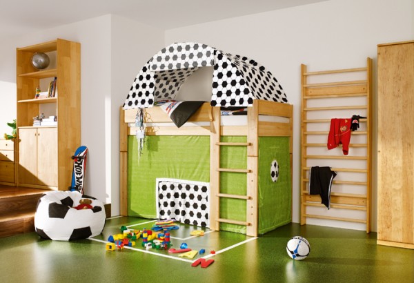 Little Boys Bedroom Designs with Amazing Loft Bed Model: loft bed with stairs for cute little boy room ideas 600×410 1