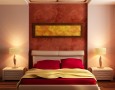Luxury bedroom design with modern style: bedroom-colors-and-designs-with-red-and-cream-colors-and-red-bed-and-pillow