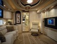 Mobile home with modern and contemporary interior designs: adorable home theatre in mobile house