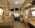Mobile home with modern and contemporary interior designs: living room kitchen dining room in mobile home with LCD