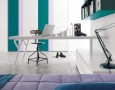 Modern and Amazing Table Design for Teenagers: contemporary study table and shelves with white and green tosca