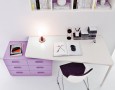 Modern and Amazing Table Design for Teenagers: modern study table for teenagers with white and purple