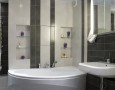 Modern Bathroom Ideas Photo Gallery with Luxury and Beautiful Style: decoration-ideas-for-small-bathrooms-with-creavite-black-and-white-wall-tiles