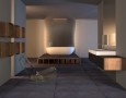 Modern Bathroom Ideas Photo Gallery with Luxury and Beautiful Style: trendy-bathroom-ideas-with-wooden-vanity-idea-and-unique-transparent-chair