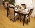 Modern Dining Room Design with Mango Wood Dining Chairs and Glass Top Designs: how to reupholster a dining room chair with rattan and slip covers
