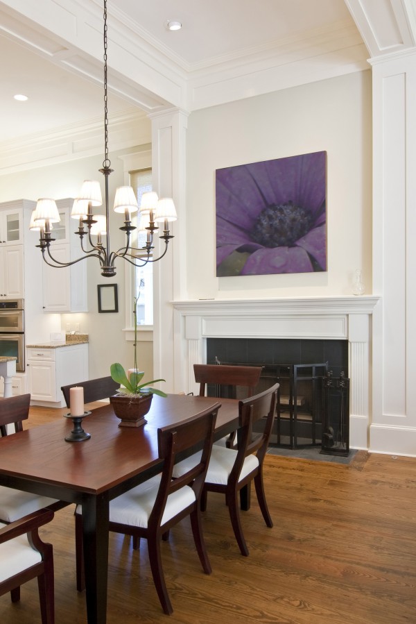 : White Dining Room Chair Seat Covers With Simple Chandeliers And Plant Decoration Idea