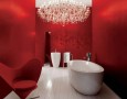 Modern Minimalist Bathroom Design Inspiration: Red romantic Bathroom Fixtures Design