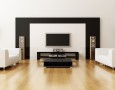 Modern Minimalist Interior Designs For Living Rooms: black white red living room interior design idea with most comfortable couch