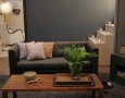 Modern Minimalist Interior Designs For Living Rooms: decorative plants for minimalist black living room