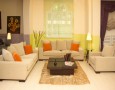 Modern Minimalist Interior Designs For Living Rooms: decorative plants for yellow paint color living room with white modern couches