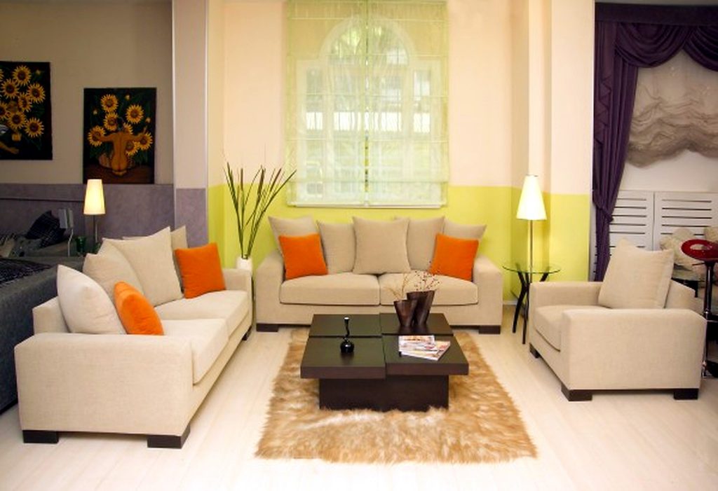 Decorative Plants For Yellow Paint Color Living Room With White Modern Couches 600x411 1