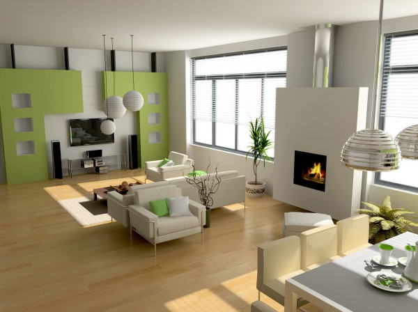 white sofas for small green living rooms with modern electric fireplace design