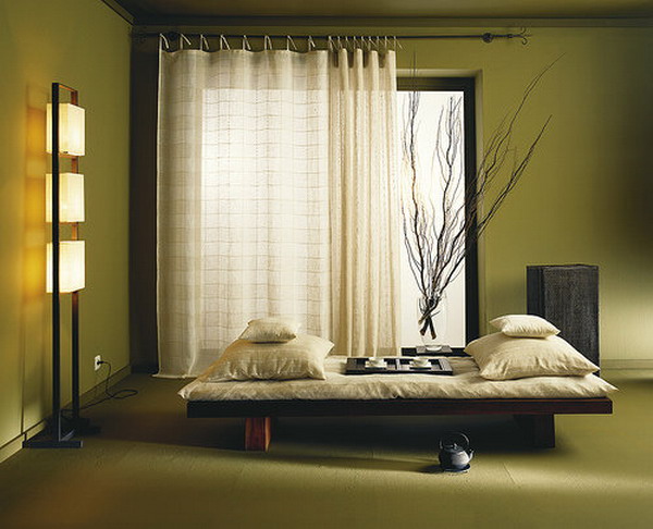 Natural bedroom with fresh and relaxing atmosphere: Natural bedroom with relaxing Japanese touch