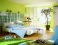 Natural bedroom with fresh and relaxing atmosphere: Natural bedroom with plant tree in pot and grass carpet