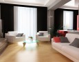 Nice Curtain Style Ideas for Contemporary and Modern Living Room: White Minimalist curtains for modern living room with white red black sofa