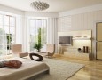 Nice Curtain Style Ideas for Contemporary and Modern Living Room: White transparent curtains for modern apartment design inspiration