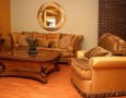 Nice Curtain Style Ideas for Contemporary and Modern Living Room: brown luxury living room couch sets with wooden table design