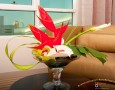 Stylish Auris Plaza Hotel with The Modern Interior Design Gallery: Flower in vase decoration for single round wooden table in auris plaza hotel