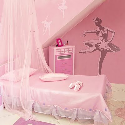 Ballerina in child's bedroom wall painting Dream as ballerina in child's bedroom wall painting