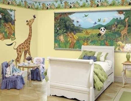 Wall painting child’s bedroom supports child growth phase: Animals wall painting child’s bedroom decoration